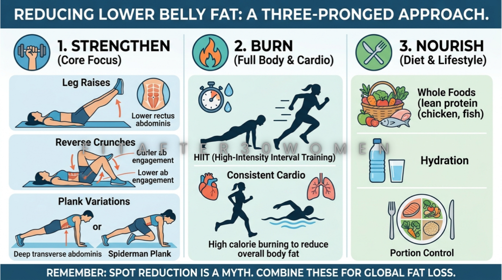 Exercises that help reduce lower belly fat for women over 30