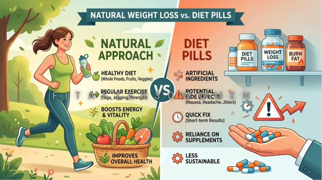 Natural methods vs diet pills for belly fat loss after 30 for women