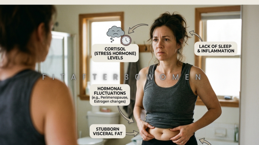 Not losing belly fat after 30 for women problem and solution
