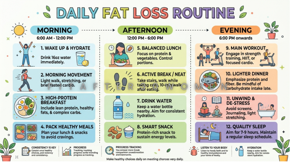 Daily routine to reduce belly fat naturally at home