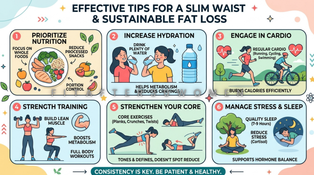 Simple tips to reduce waist fat naturally after 30